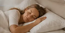 Woman sleeping on a pillow.